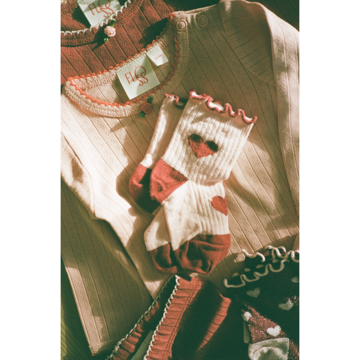 Flöss Cranberry Heart Mix 2-Pack Vigga Socks 2-Pack