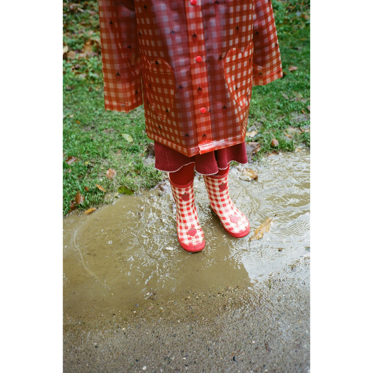 Flöss Berry Gingham Misty Rain Boots