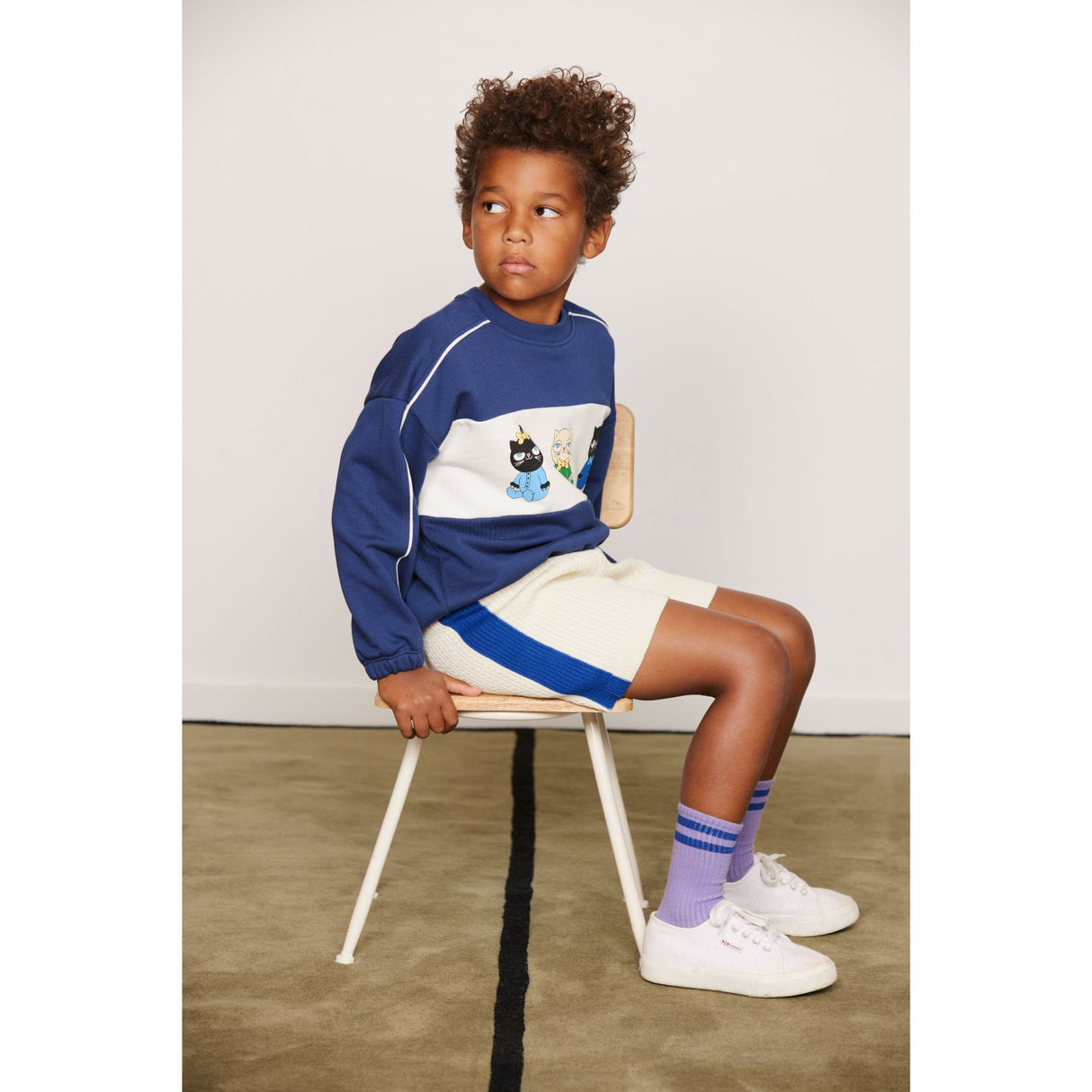 Mini Rodini Off-White Cable Knit Shorts