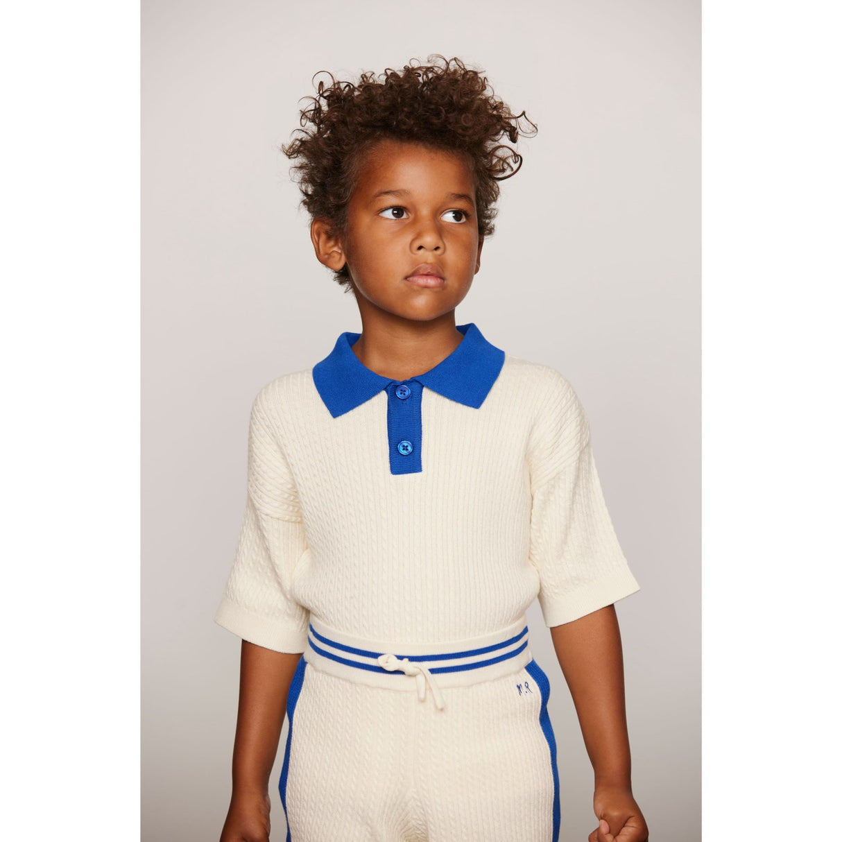 Mini Rodini Off-White Cable Knit Shorts