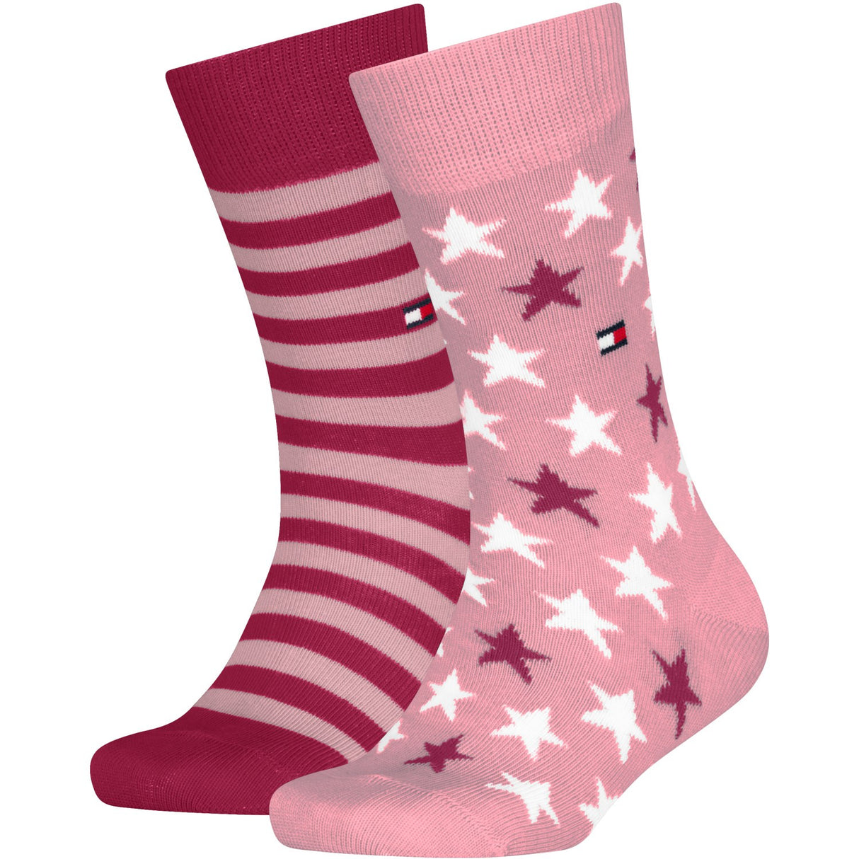 Tommy Hilfiger Pink Kids Socks 2-Pack Stars And Stripes
