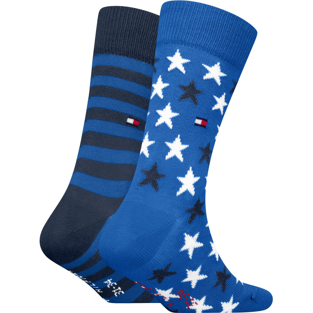 Tommy Hilfiger Bright Blue Kids Socks 2-Pack Stars And Stripes