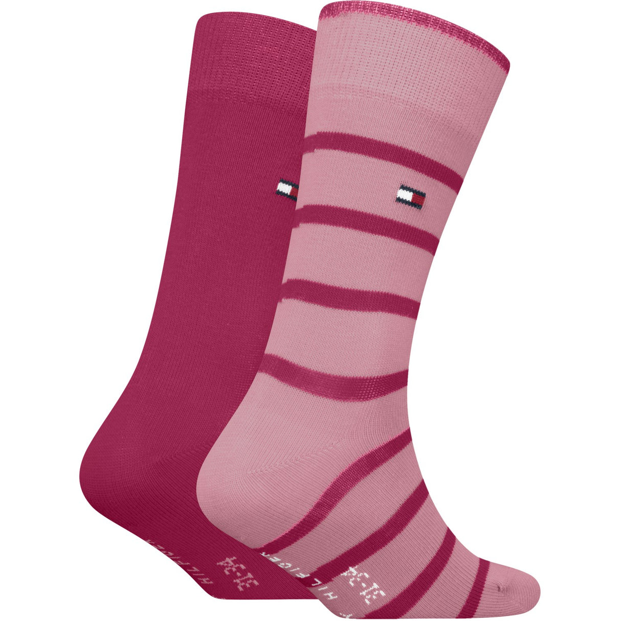 Tommy Hilfiger Pink Kids Socks 2-Pack Breton Stripe