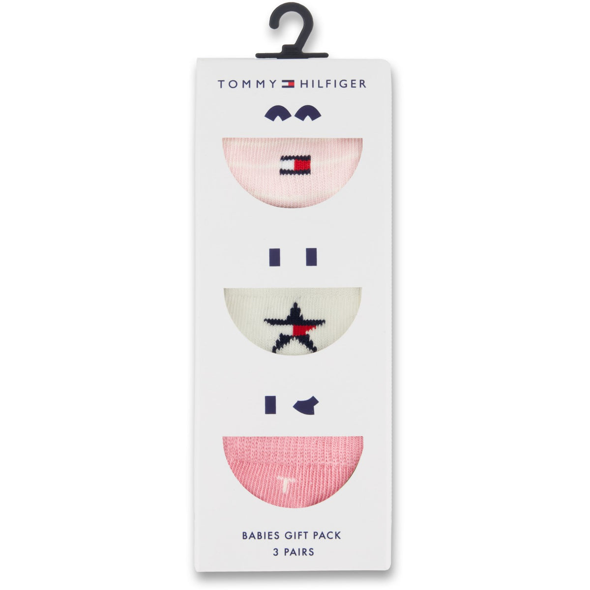 Tommy Hilfiger Light Pink Baby Socks 3-Pack Giftbox Stars & Stripes