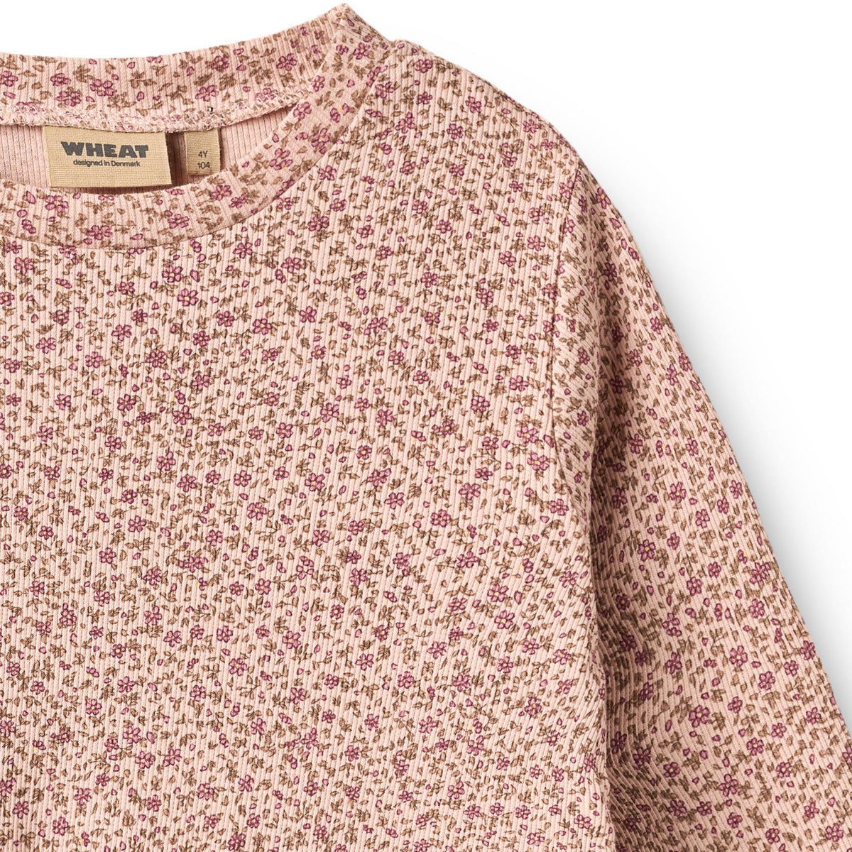 Wheat Dime Rose Small Flowers Jersey Dress L/S Sessa
