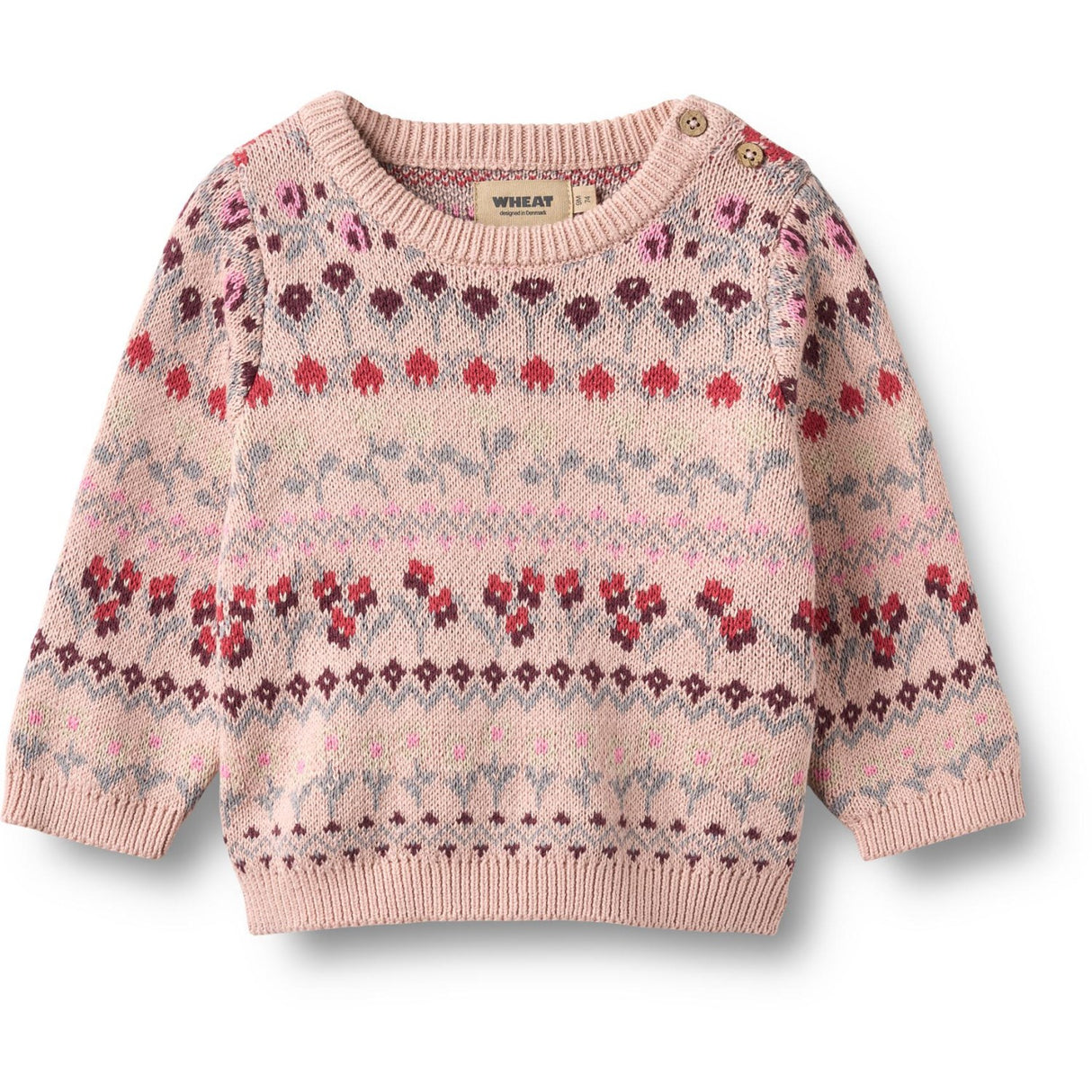 Wheat Dim Rose Jacquard Pullover Mikmak