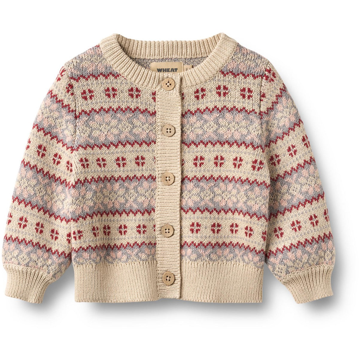 Wheat Offwhite Jacquard Cardigan Vikki