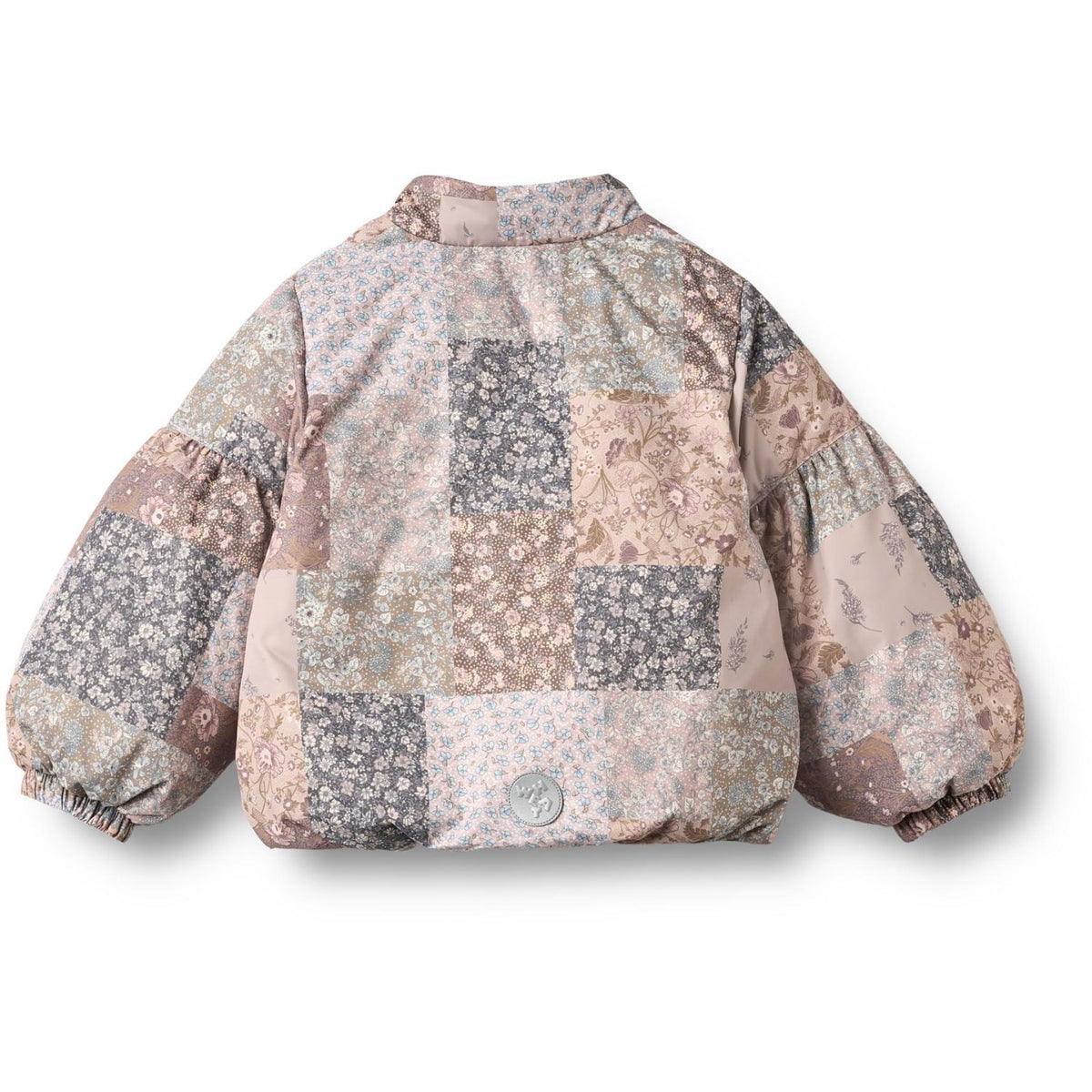 Wheat Patchwork Flowers Puffer Jacket Zallie