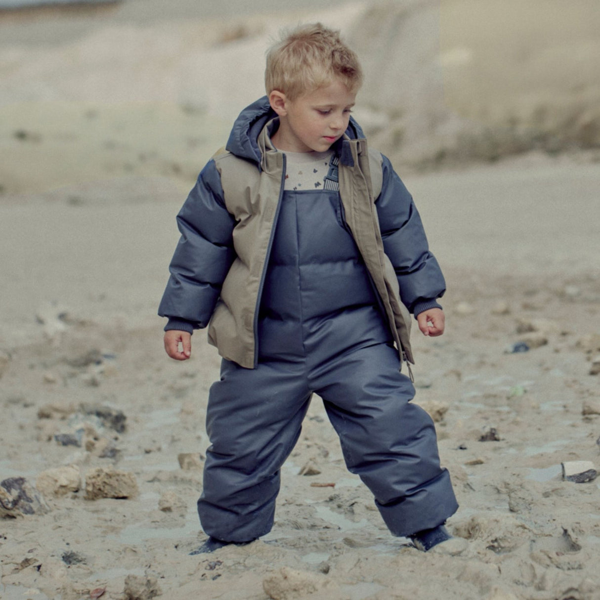 Wheat Greyblue Puffer Track Pants Baakk