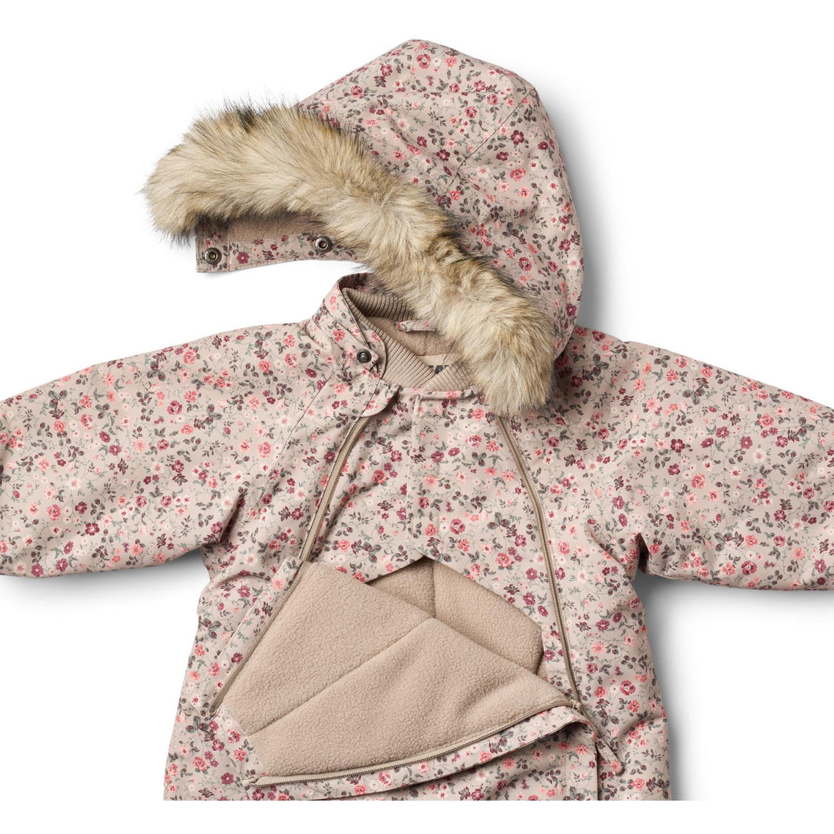 Wheat Grey Moon Flowers Snowsuit Nickie