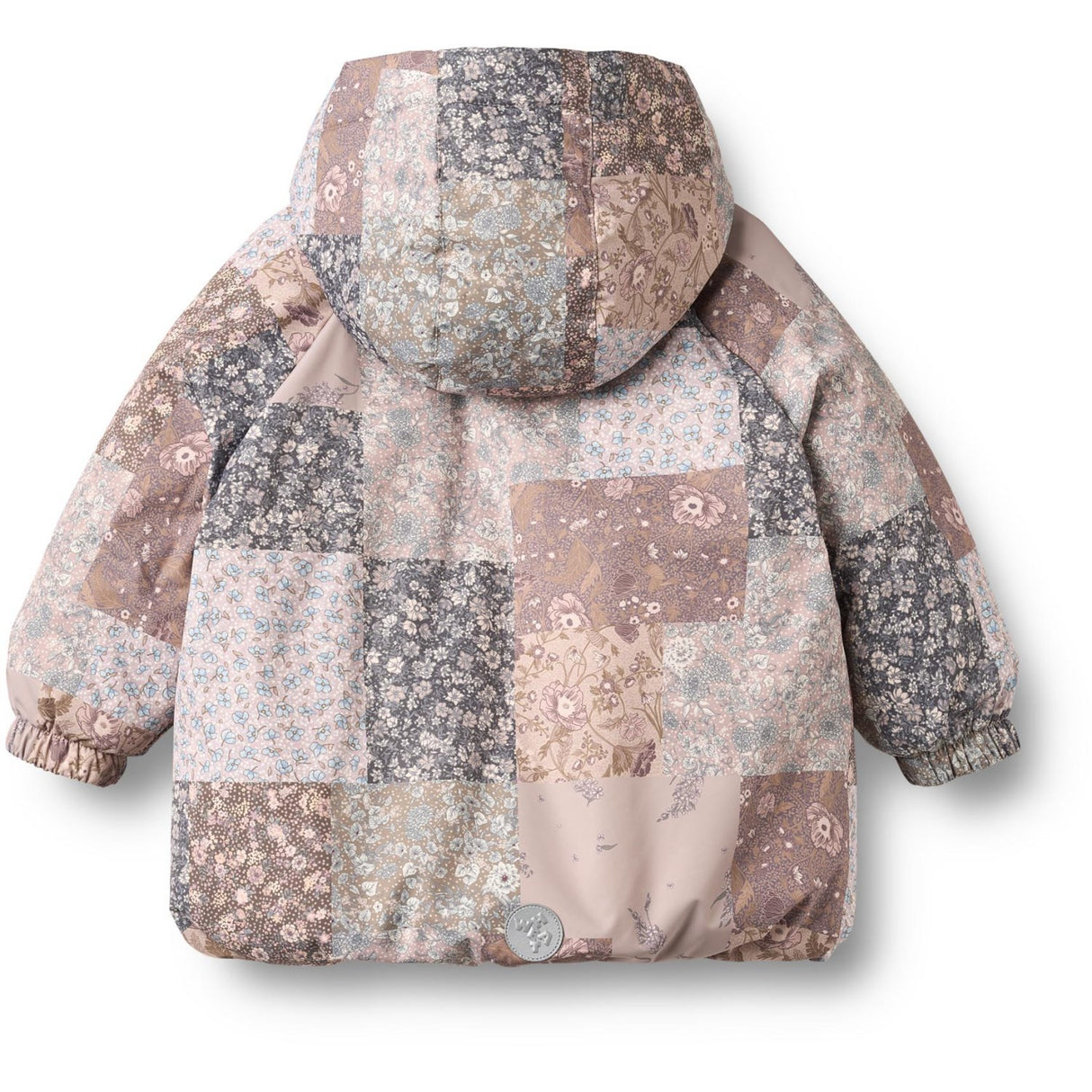 Wheat Patchwork Flowers Puffer Jacket Billo