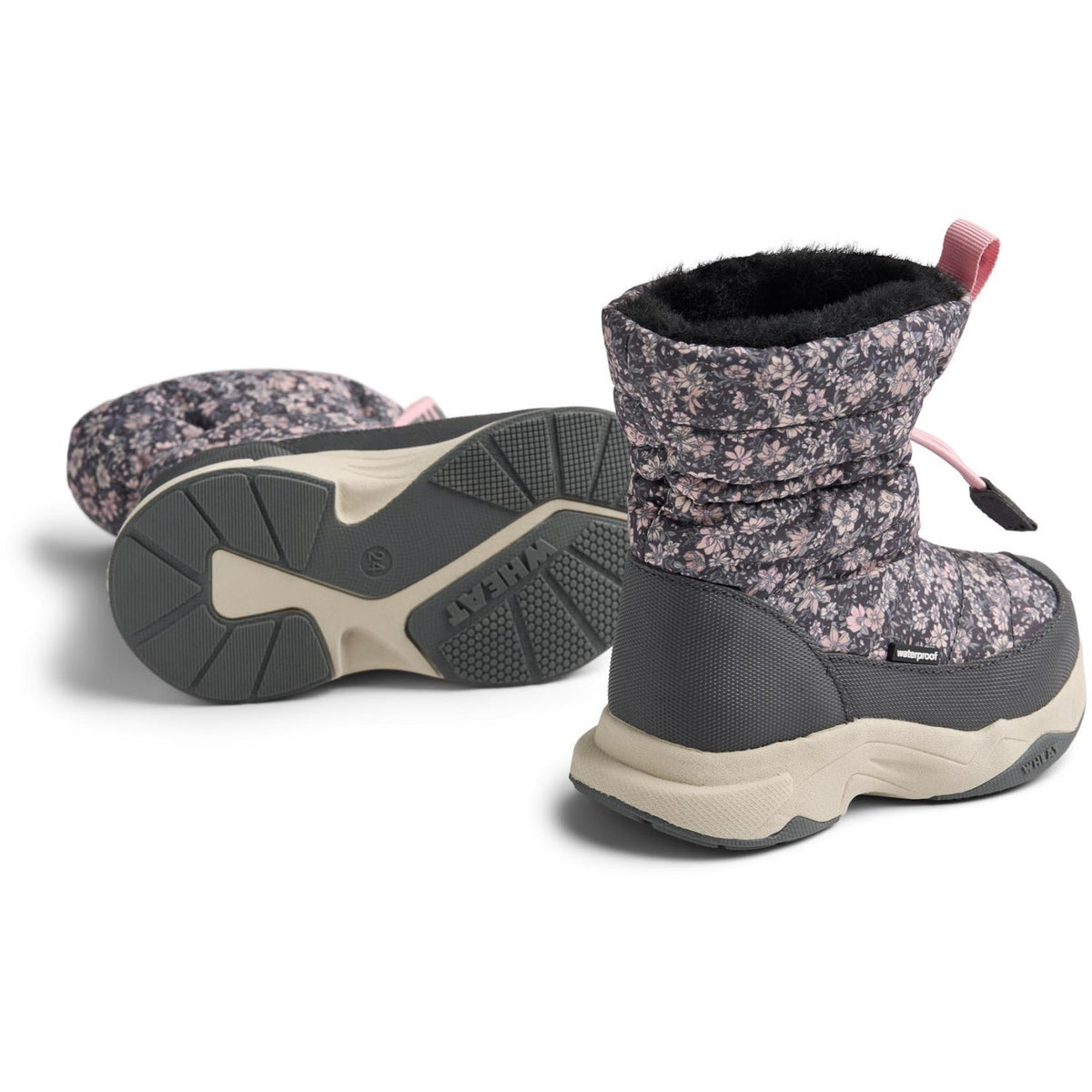 Wheat Dark Charcoal Flowers Winterboot Esme