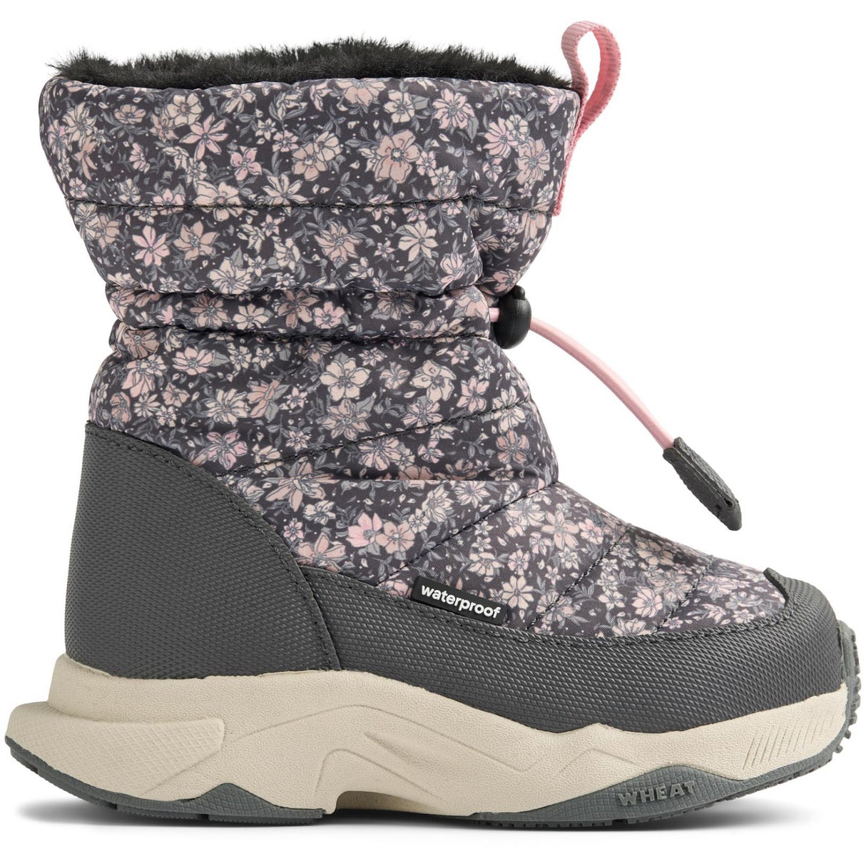 Wheat Dark Charcoal Flowers Winterboot Esme