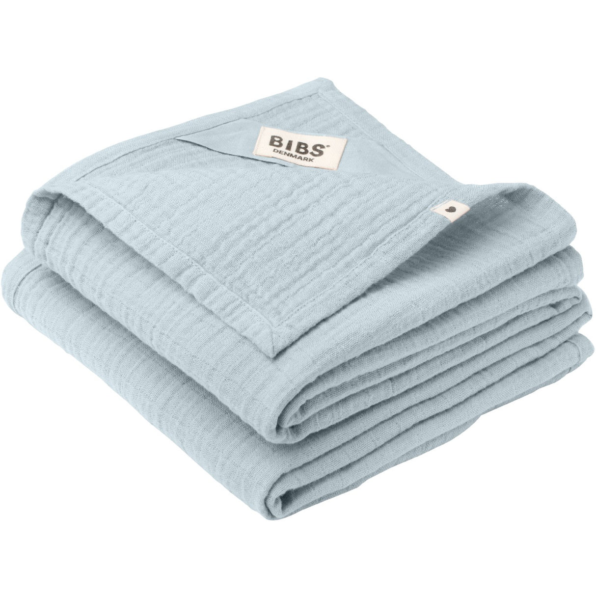 Bibs Baby Blue Muslin Cloth 2-Pack