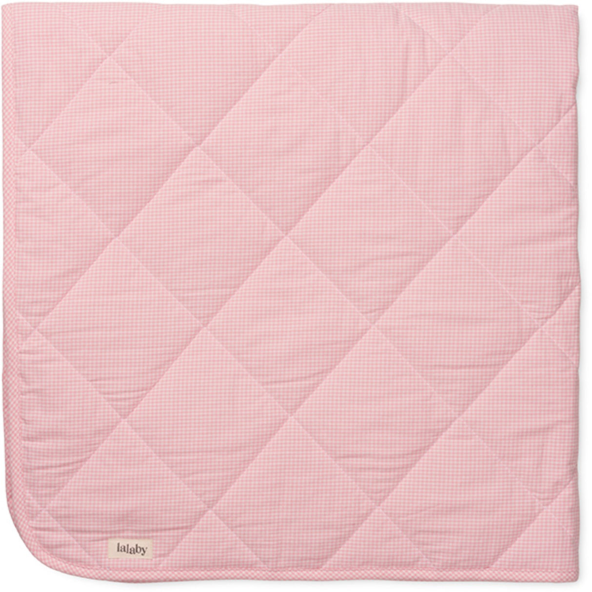Lalaby Tiny Check Pink Quilted Baby Blanket