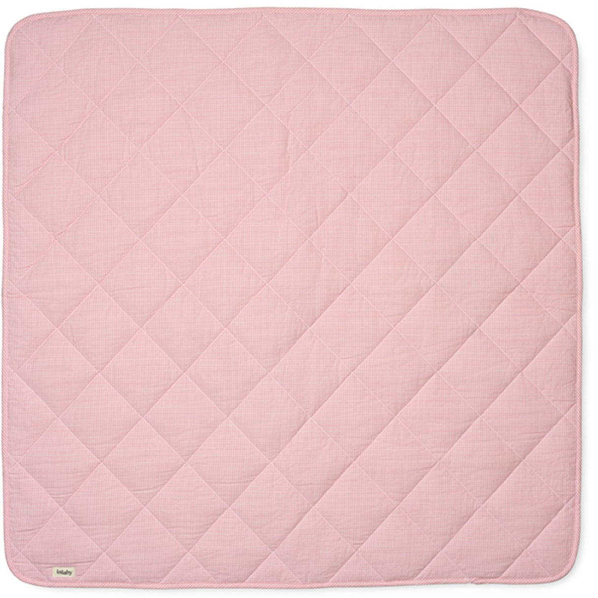 Lalaby Tiny Check Pink Quilted Baby Blanket