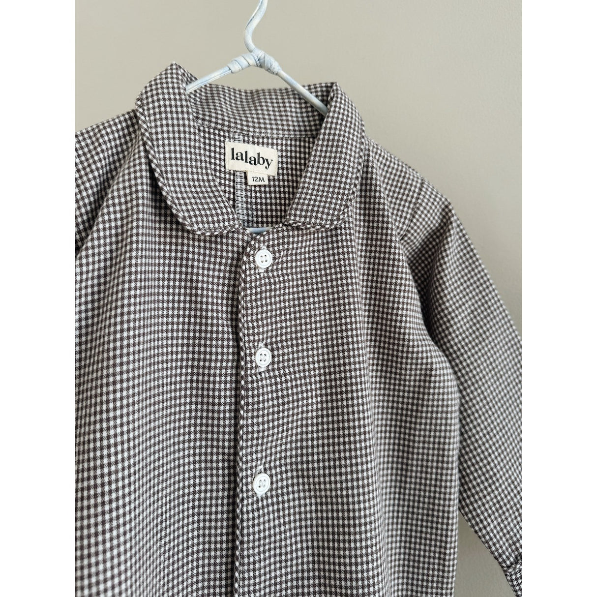 Lalaby Tiny Check Brown Classic Pj Suit