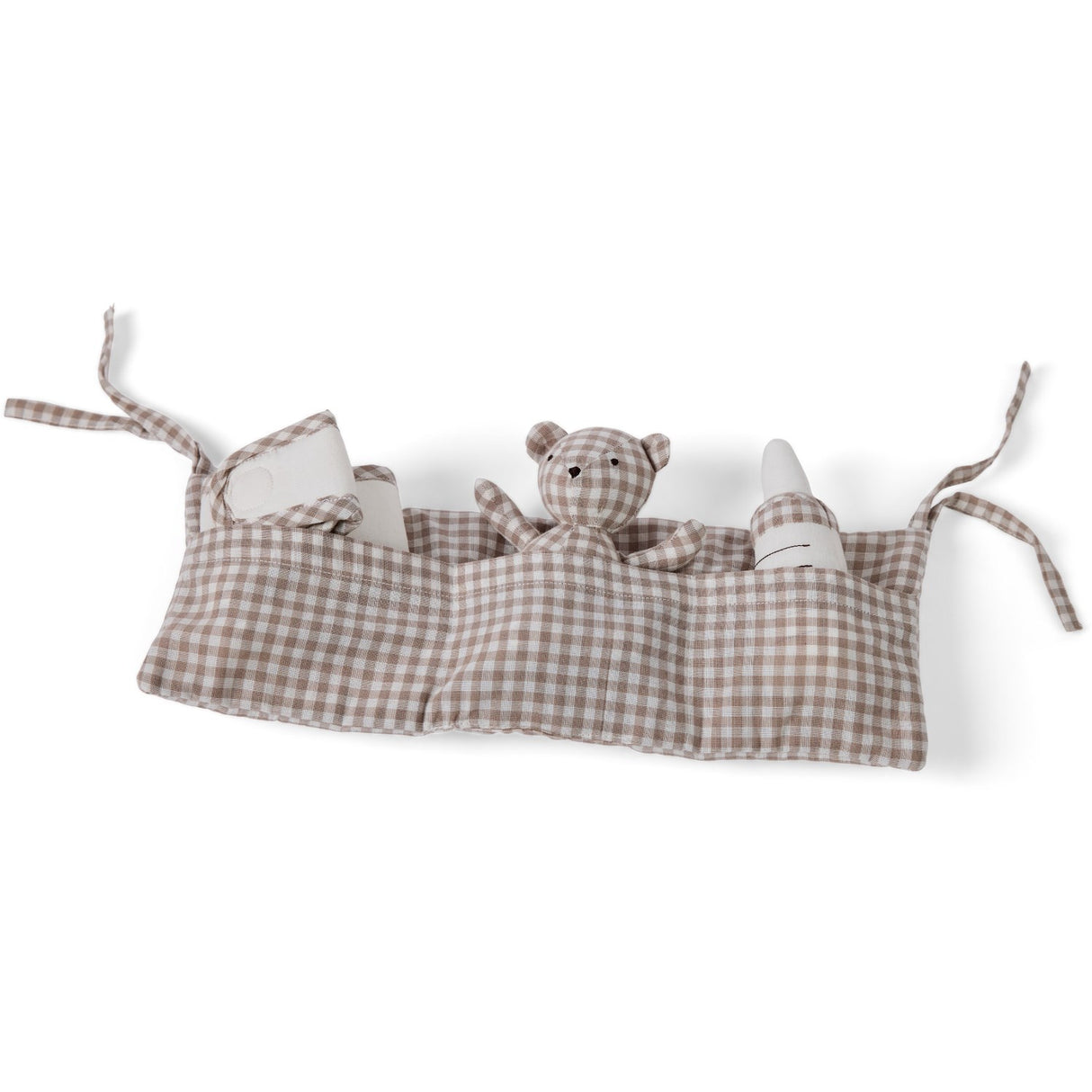 Smallstuff Delicate Nature Gingham Storage With Accessories For Doll Bed