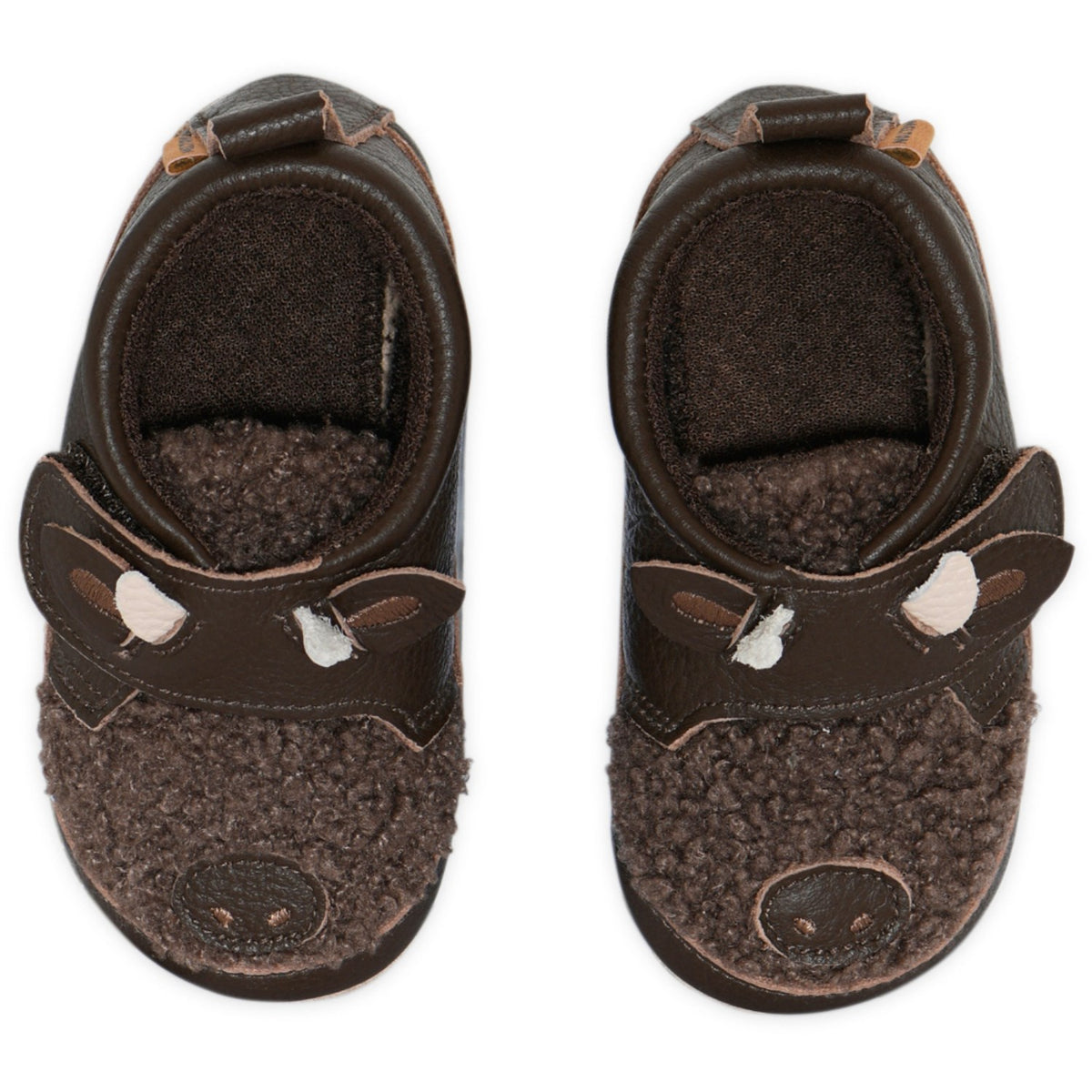MELTON Dark Brown Buffalo Leather Slippers