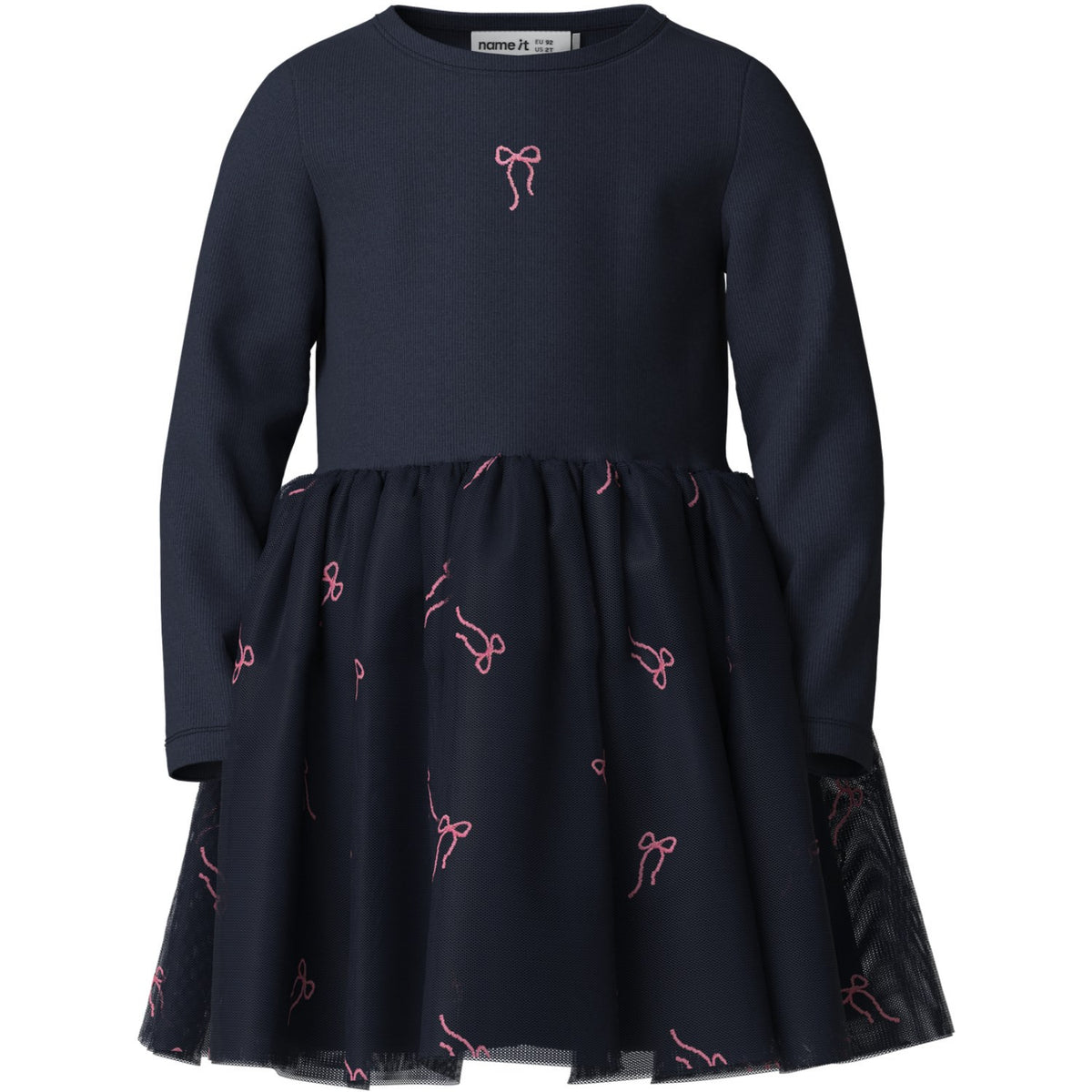 Name It Navy Blazer Bow Nmfveross Ls Tulle Dress