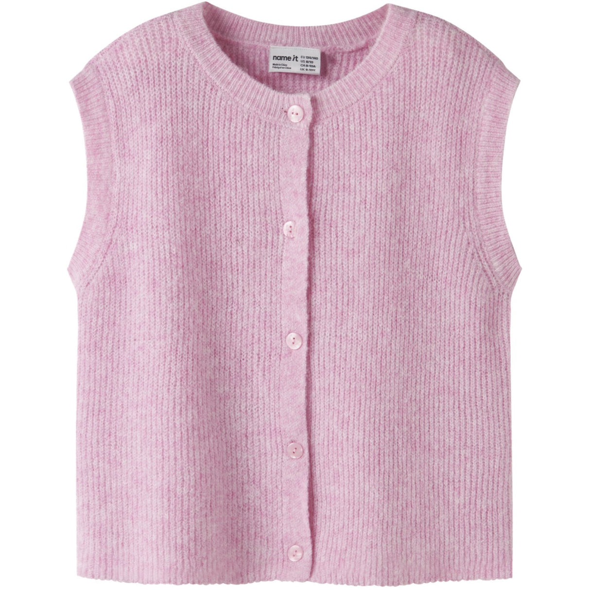 Name It Begonia Pink Nkfoanja Loose Knit Vest