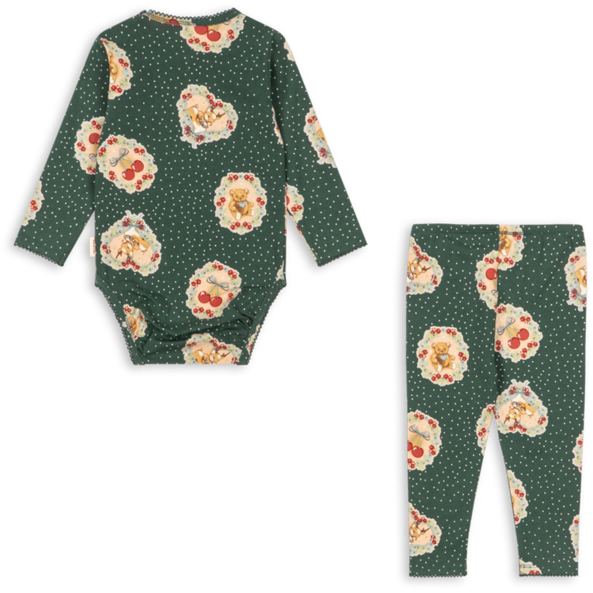 Konges Sløjd Deer Diary Green Basic Body/Pants Set Gots