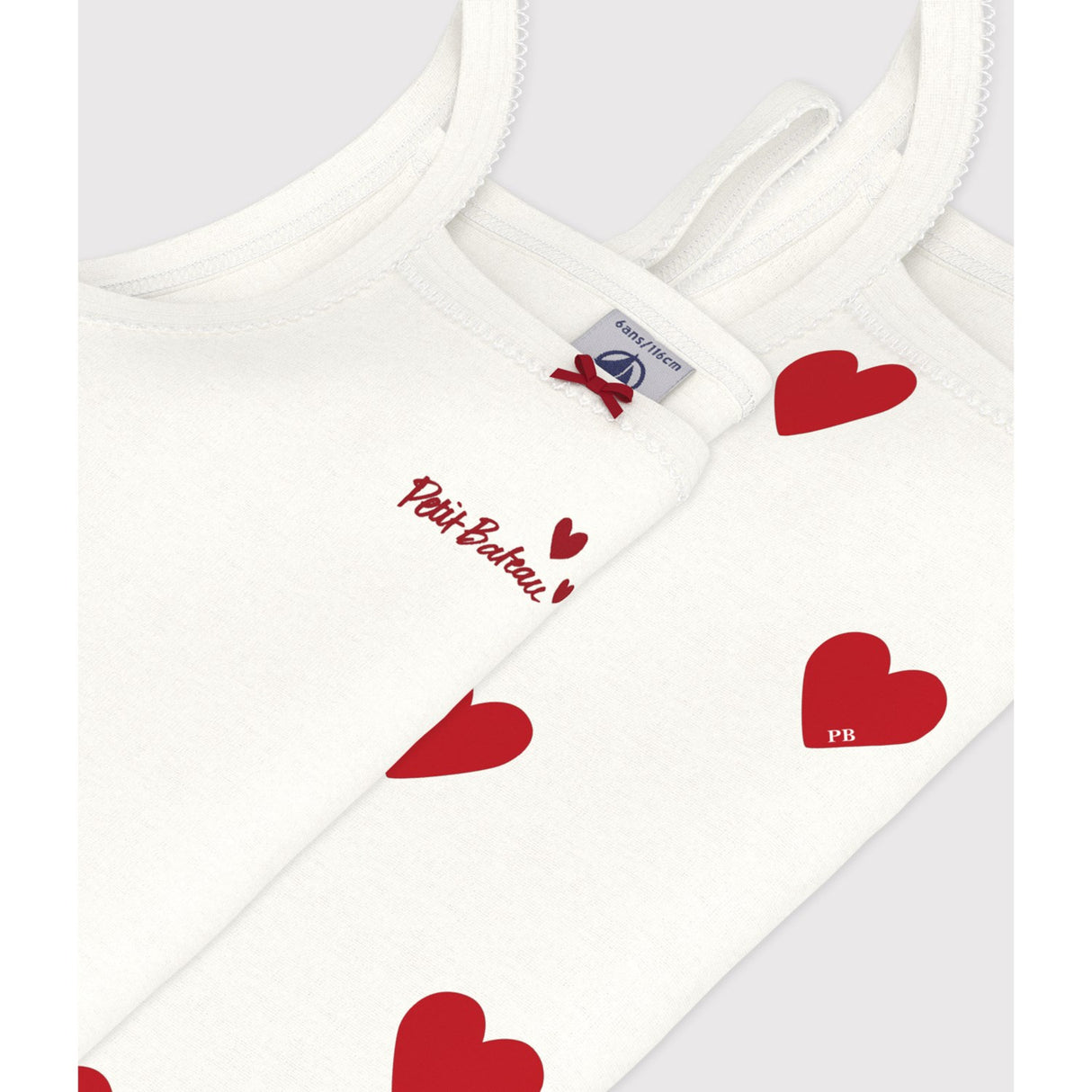 Petit Bateau Hearts Chemise Top 2-Pack