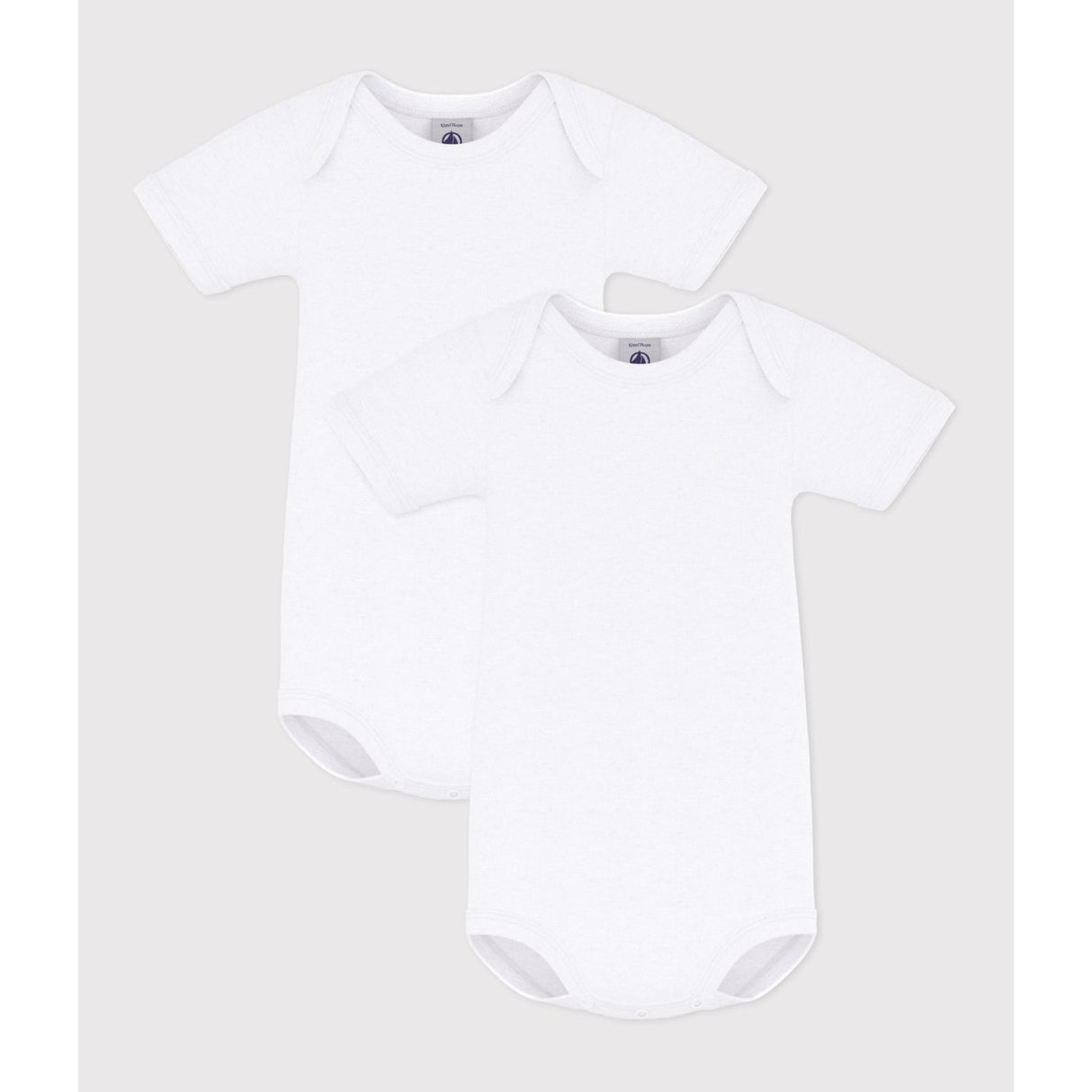 Petit Bateau White 2-Pack Short Sleeve Body