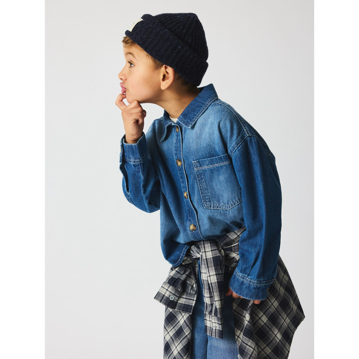 brunobruno nation Mid Blue Denim Ina Denim Shirt