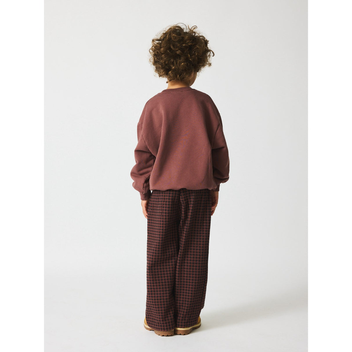 brunobruno nation Marron Plum Check Francis Seersucker Pants