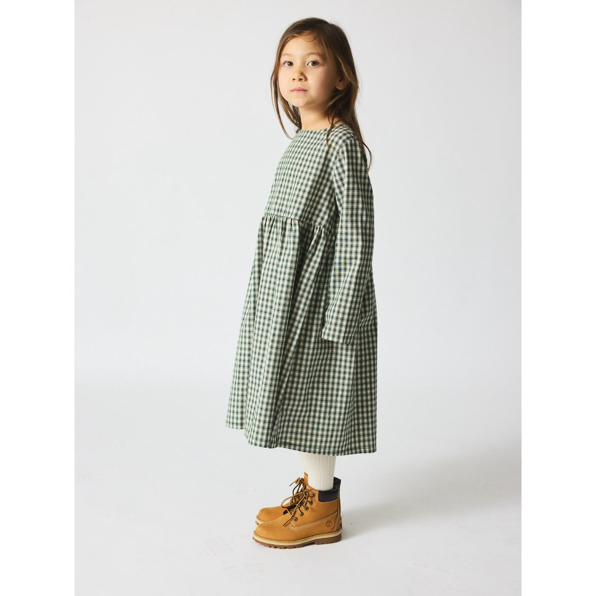 brunobruno nation Myrtle Green Check Vita Check Dress