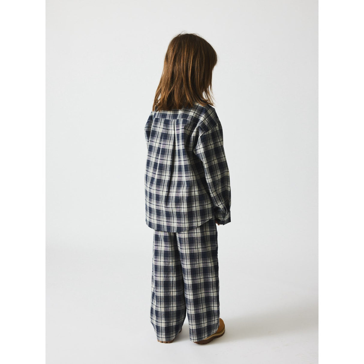 brunobruno nation Mood Indigo Blue Check Virgil Navy Check Shirt