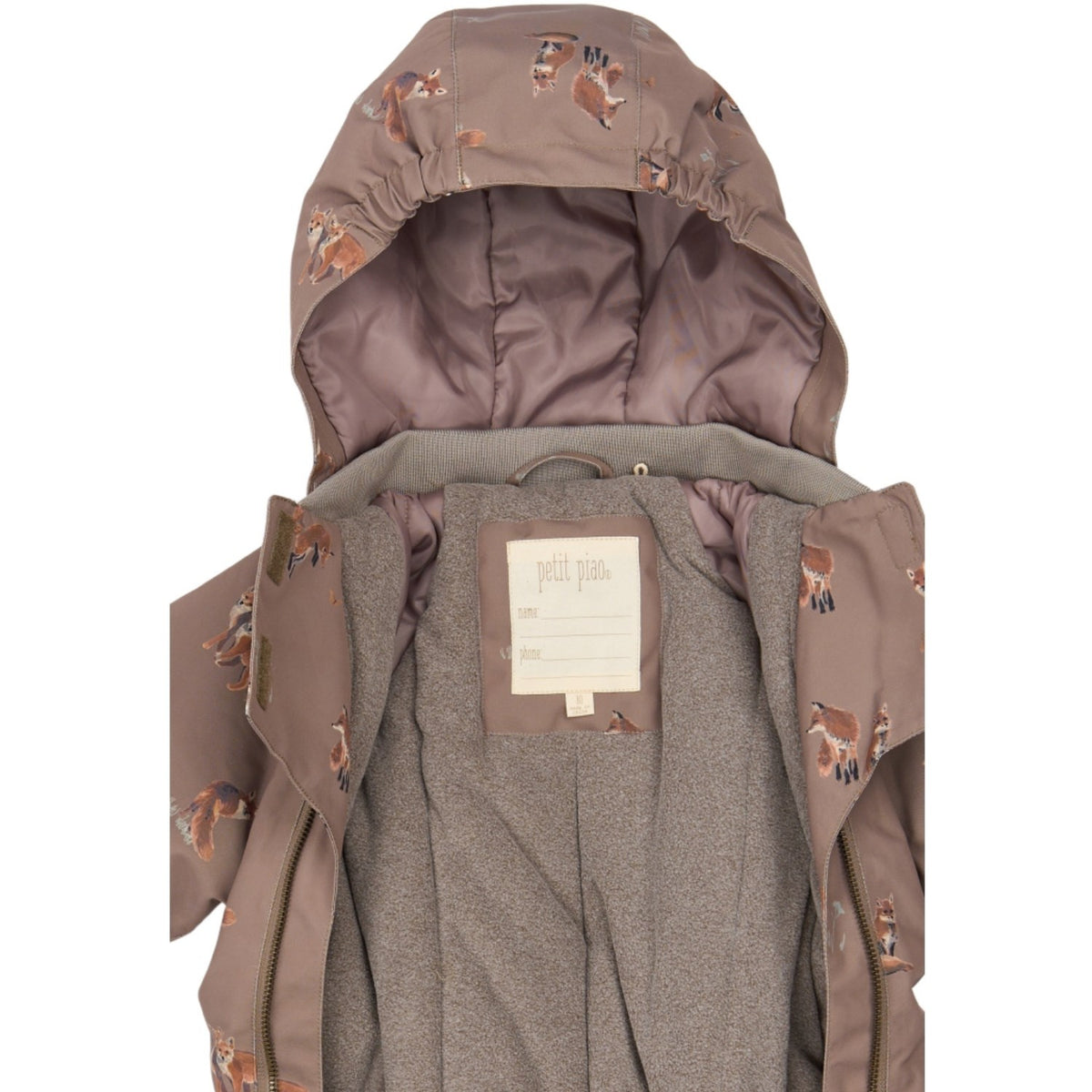 Petit Piao Fossil Fox Aop Ppdard Snowsuit