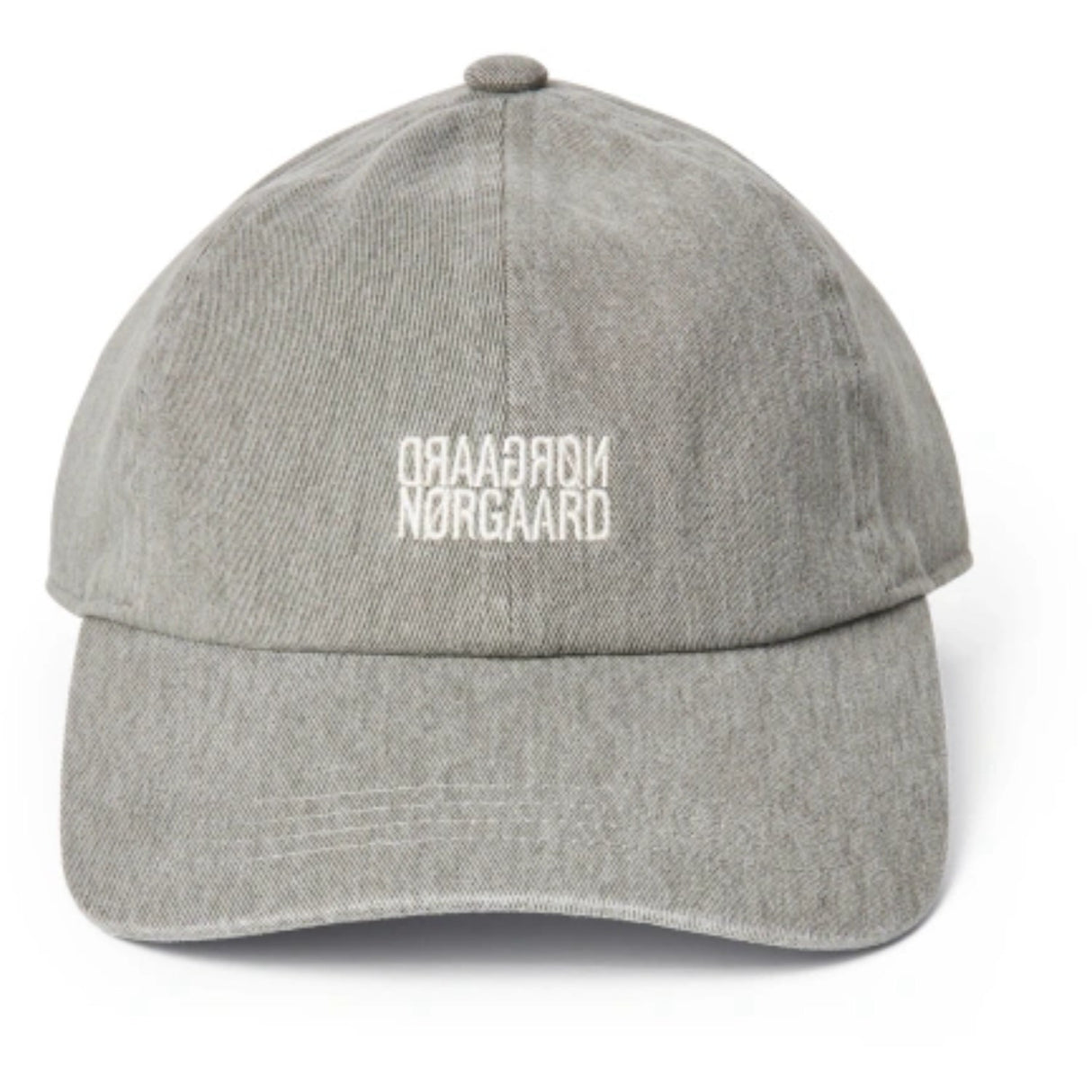 Mads Nørgaard Grey Melange Washed Cotton Twill Mirror Coal Cap