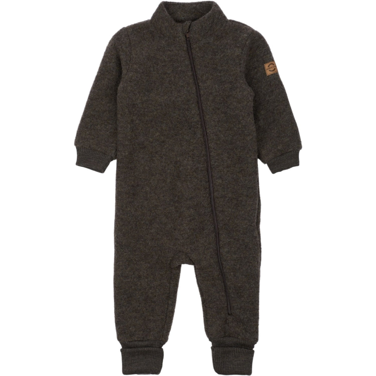 Mikk-Line Dark Brown Melange Wool Suit With Rib