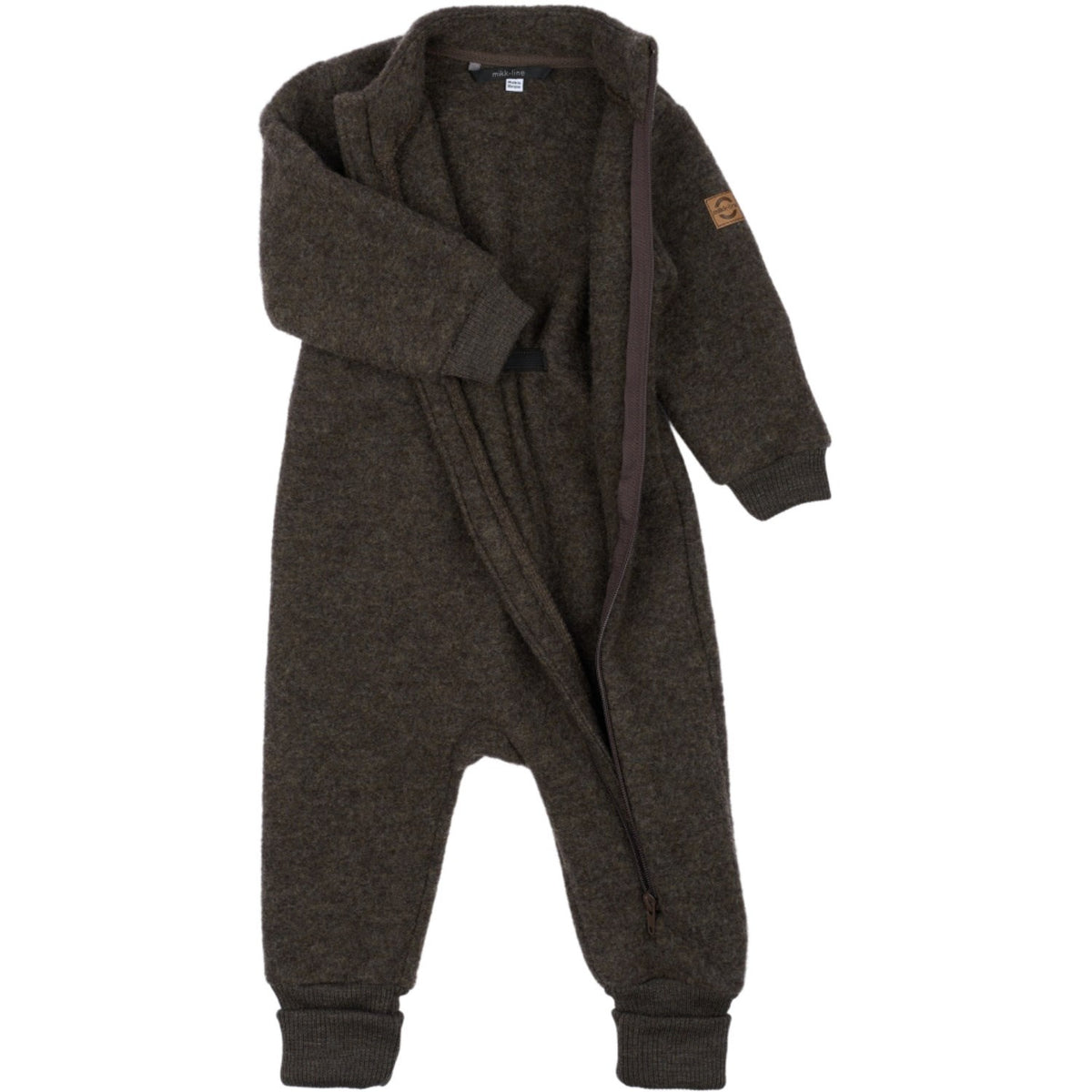 Mikk-Line Dark Brown Melange Wool Suit With Rib