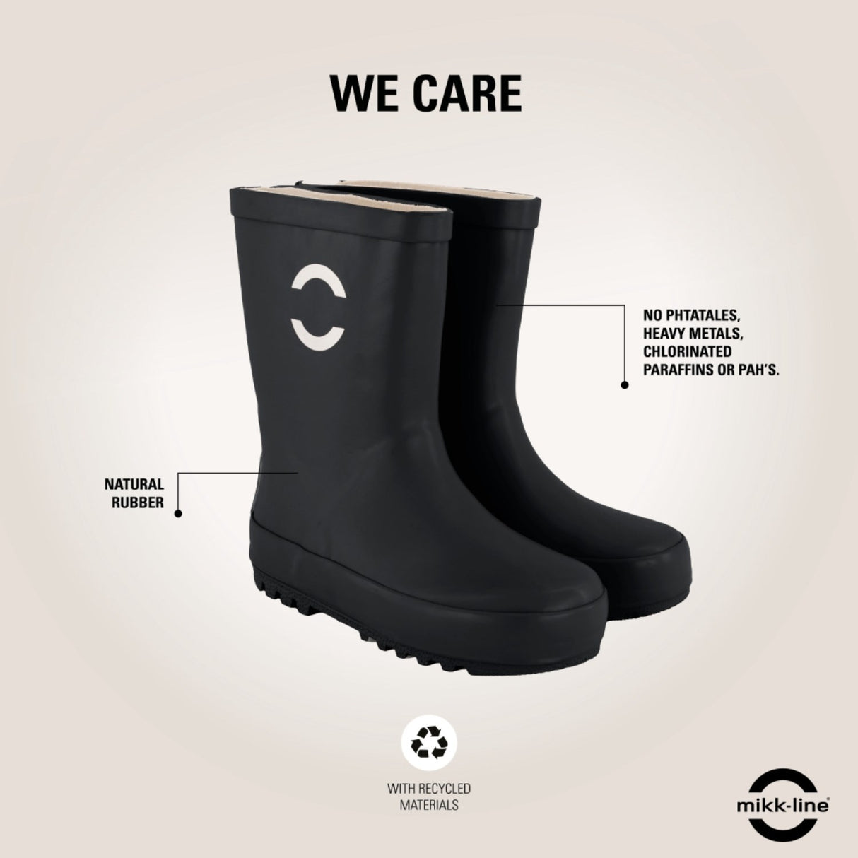 Mikk-Line Black Wellies Solid