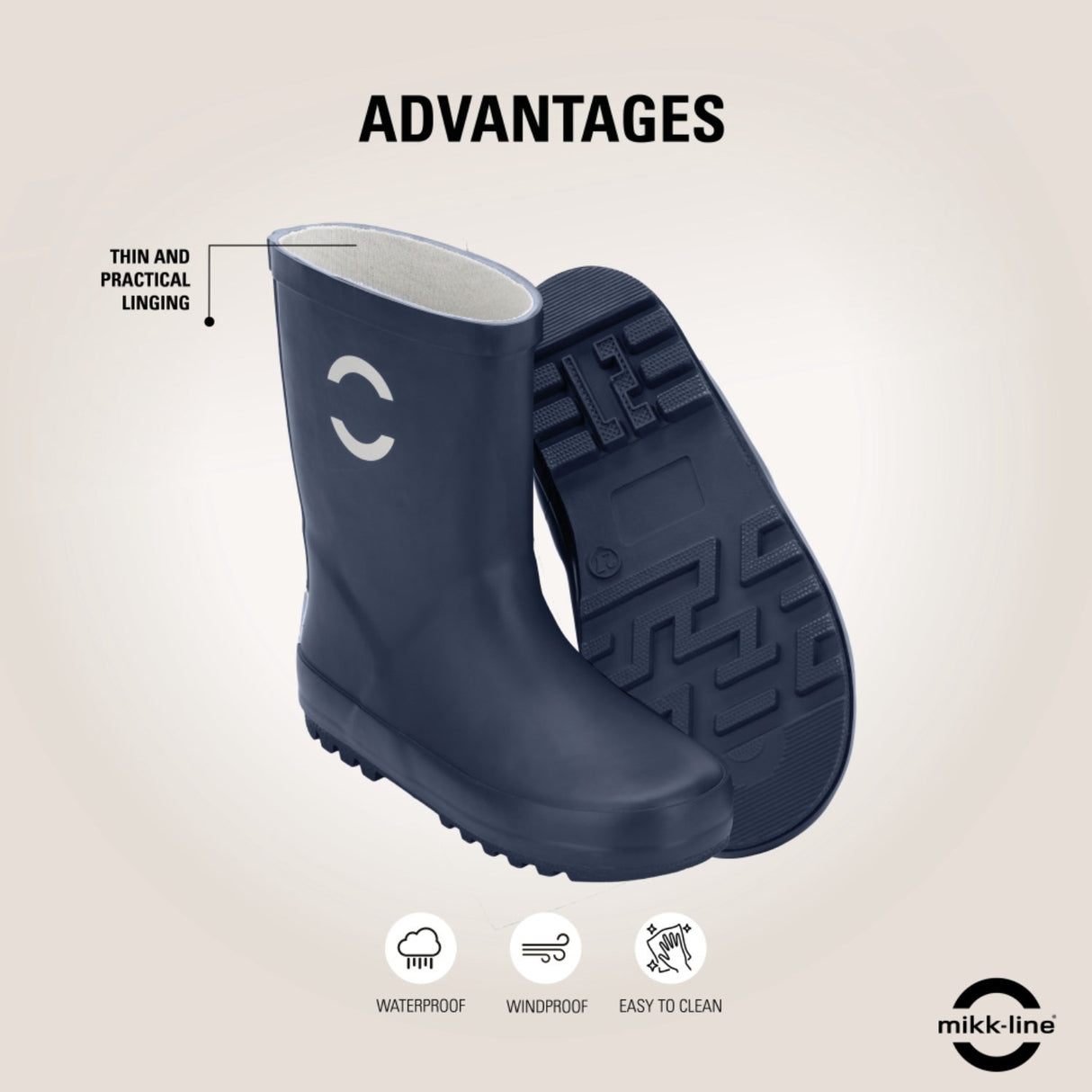 Mikk-Line Blue Nights Wellies Solid