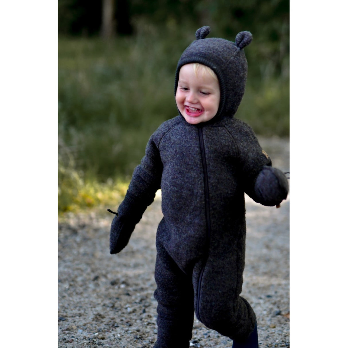 Mikk-Line Dark Brown Melange Wool Mittens