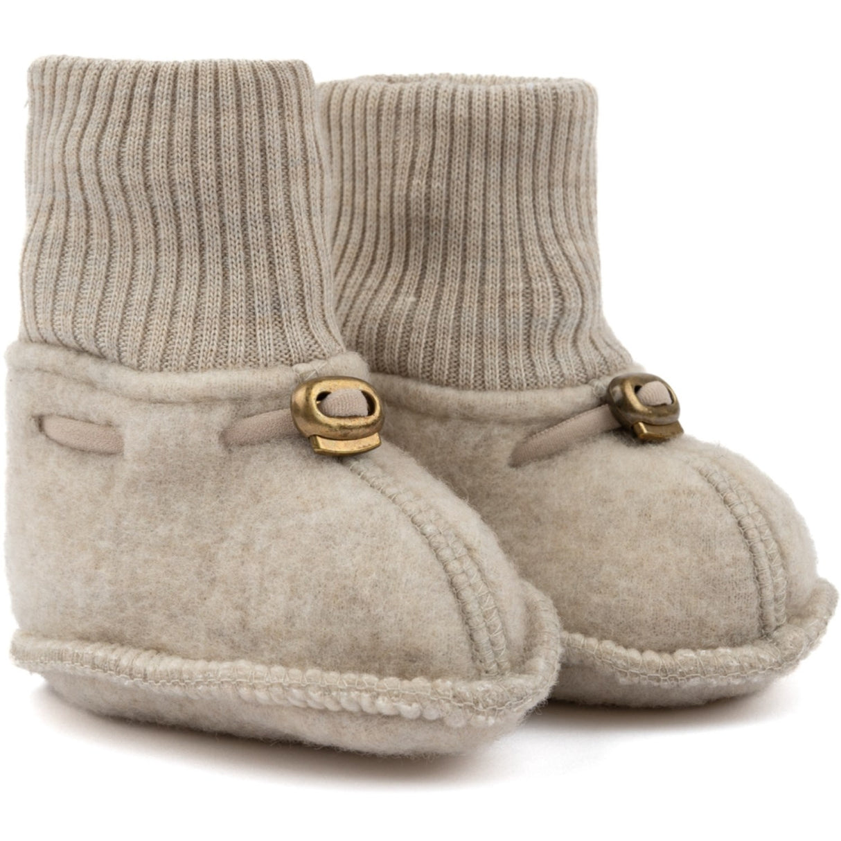 Mikk-Line Wool Footies Melange Offwhite