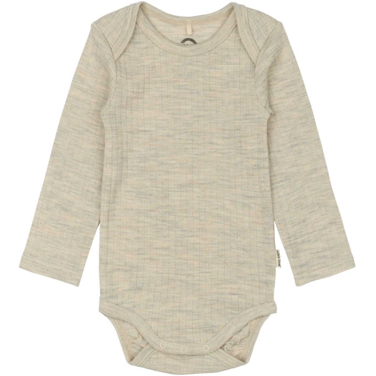 Mikk-Line Melange Offwhite Merino Wool Ls Body
