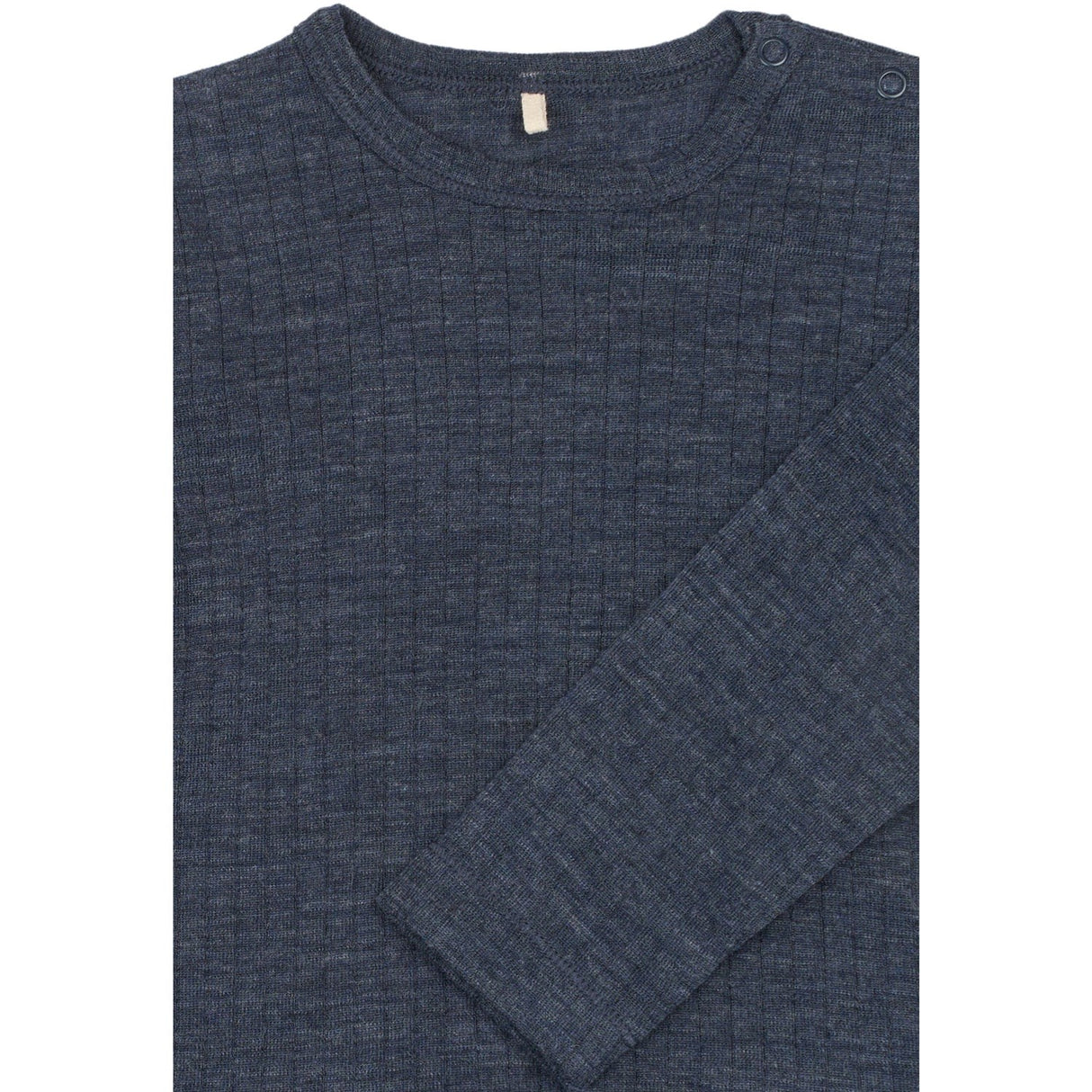 Mikk-Line Melange Blue Nights Merino Wool Ls Top