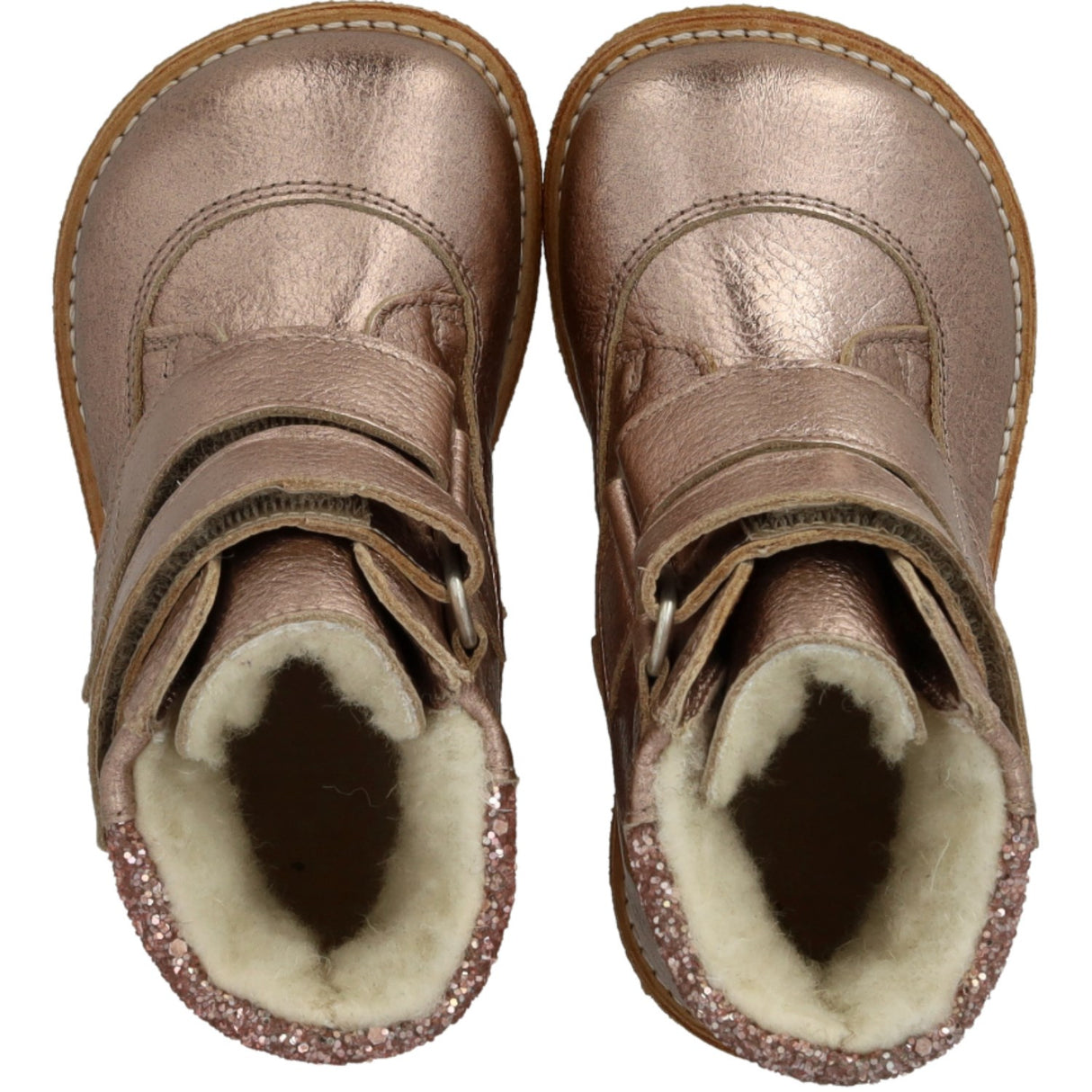 Angulus Rose Copper/Rose Glitter Tex-Støvle With Glitter Og Velcro