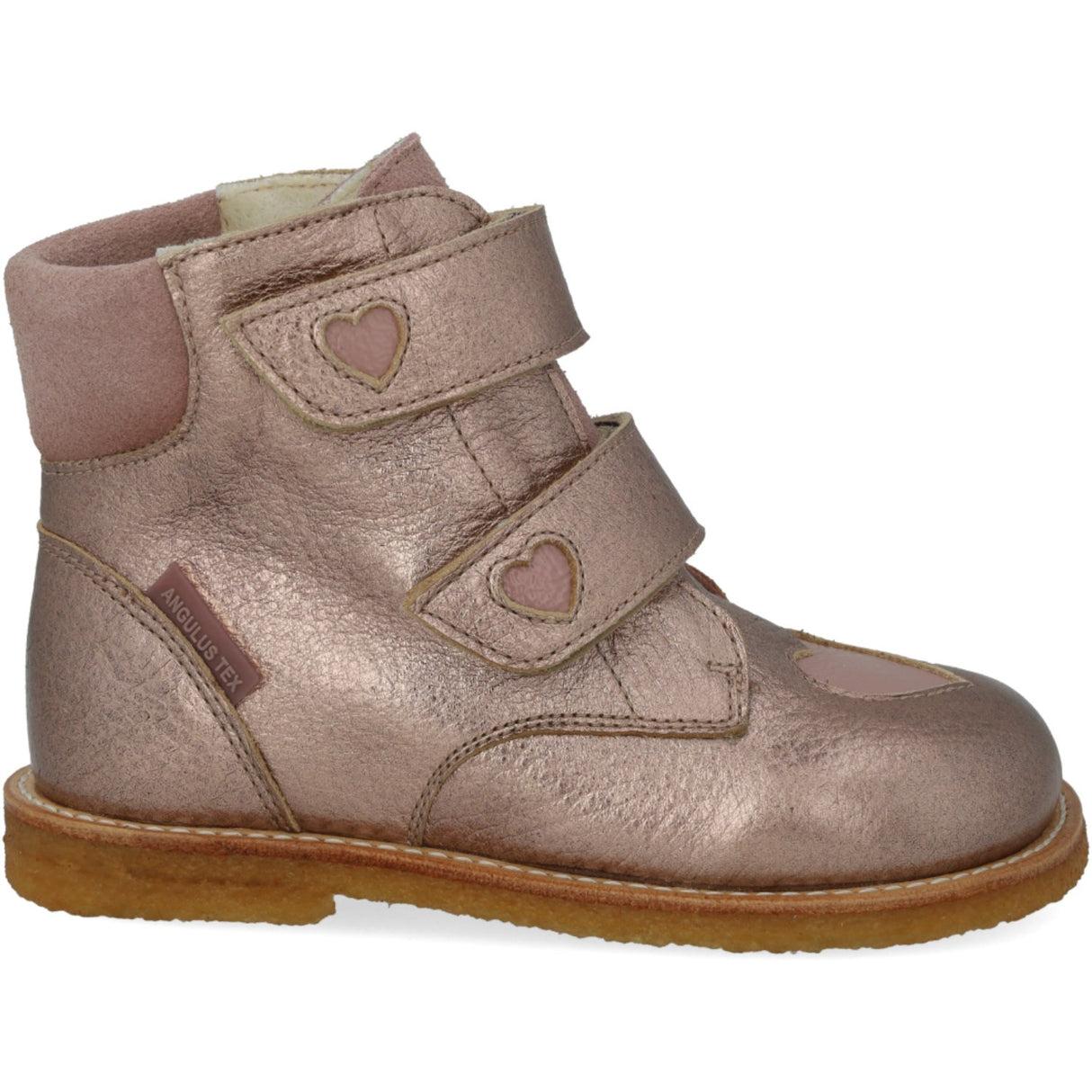 Angulus Rose Copper/Rosebud/Faded Rose Tex-Støvle With Funklende Glitterhjerter