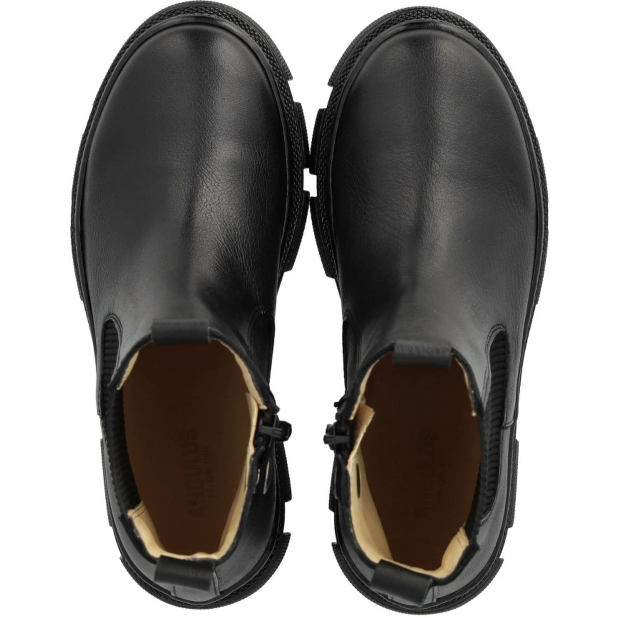 Angulus Black/Black Støvlet With Elastik Og Zipper