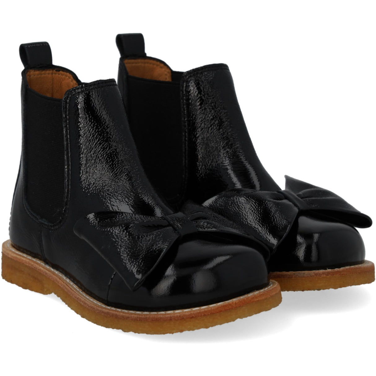 Angulus Black/Black Chelsea Boot With Bow