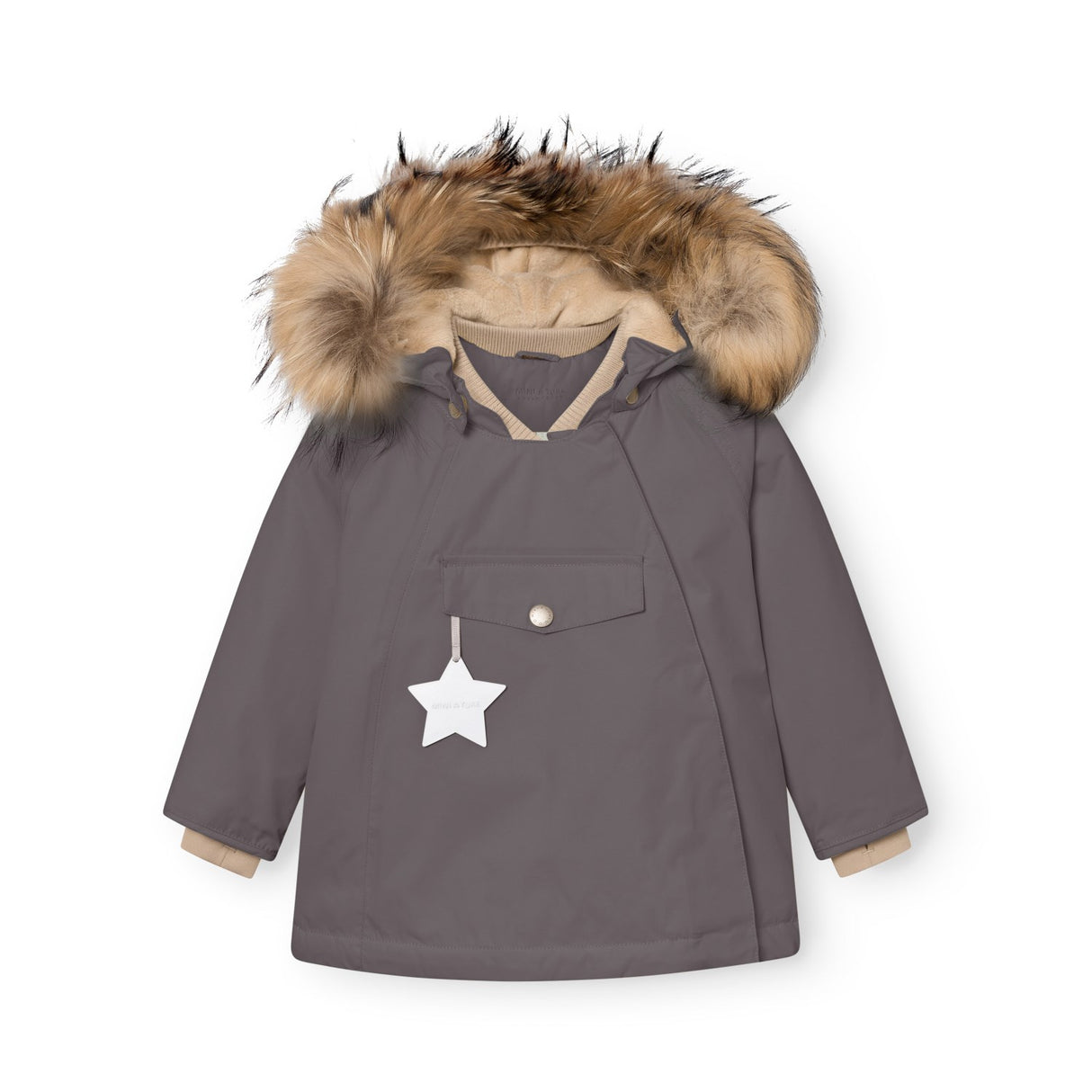 Mini A Ture Plum Kitten Matwang Fleece Lined Winter Jacket Fur. Grs