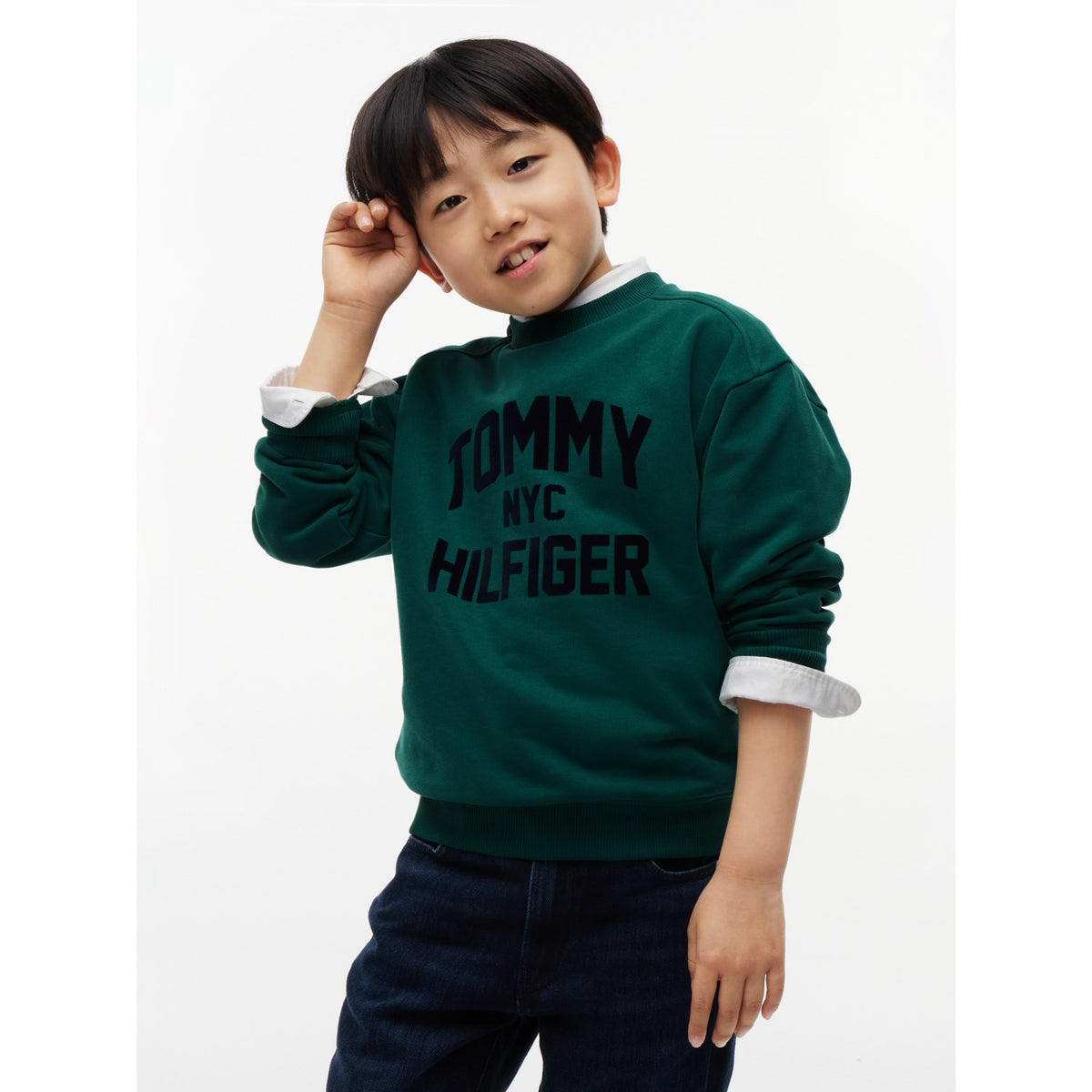 Tommy Hilfiger Rural Green-Green Brand Love Crew