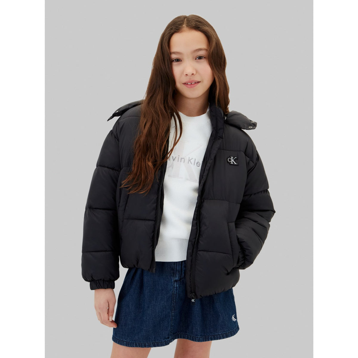 Calvin Klein Pvh Black-Black Minime Ck Short Hd Puffer Jacket