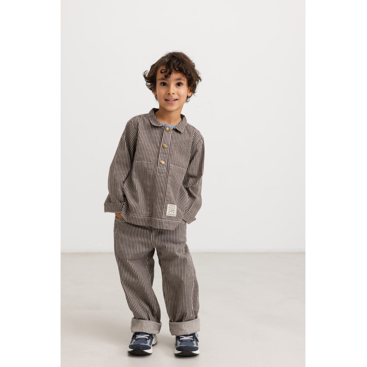 MarMar Soft Denim Dark Brownie Stripe Tovan Shirt